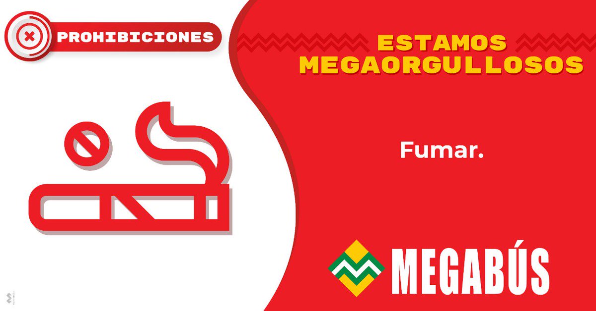megabusenmarcha's tweet photo. #LaMegaNormaDeHoy En nuestro Sistema Megabús estamos #MegaOrgullosos de hacer cumplir estas Normas entre todos. Conoce tus Derechos, Deberes y Prohibiciones establecidos en en Manual Del Usuario.

#LeeLasProhibiciones https://t.co/Udo0zSjhdd
