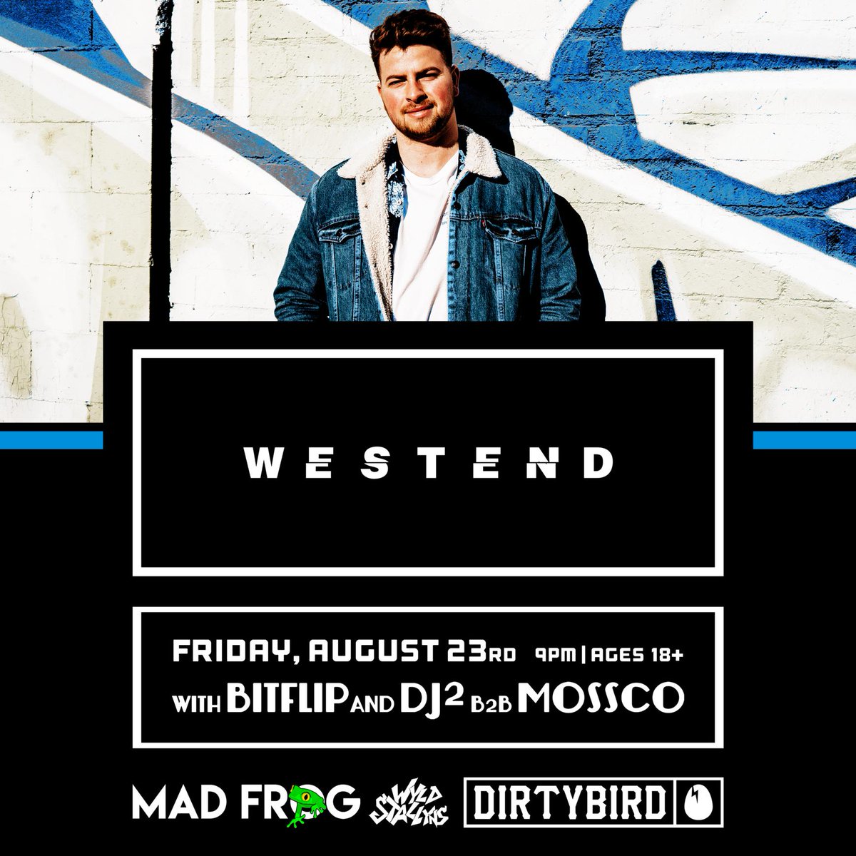 wyldstallynsOH's tweet photo. .@itsthewestend is joining us from NYC this Friday at @madfrogcincy to lay down some serious #HouseMusic vibes. Only $10 at the door to come join the shenanigans. #cincyedm #westend #dirtybird https://t.co/jDuBQLwCYn