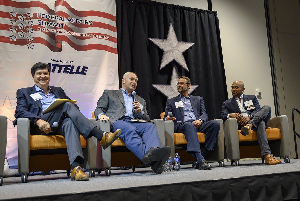 awbolympia's tweet photo. "True innovation does a lot for society and the world," Carbitex @JunusKhan shares insights on our Future of #Innovation Panel. 
He is joined by @Cadwelllabs' Pat Jensen, @UETechnologies' Rick Winter &amp; moderator @PNNLab's Lee Cheatham 
#AWBFedTalk #ConnectWithCongress https://t.co/OwxltK15ll