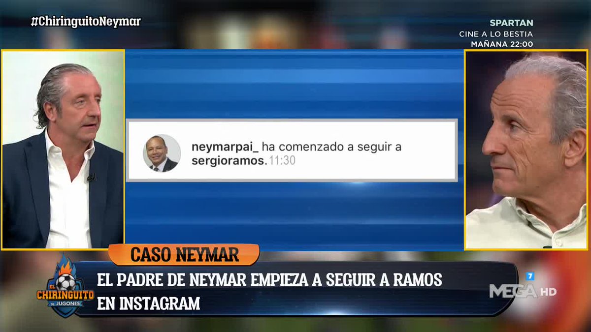elchiringuitotv's tweet image. ¡UFFFF! El PADRE de NEYMAR empieza a SEGUIR a SERGIO RAMOS en redes sociales. ¿Qué significa? #ChiringuitoNeymar