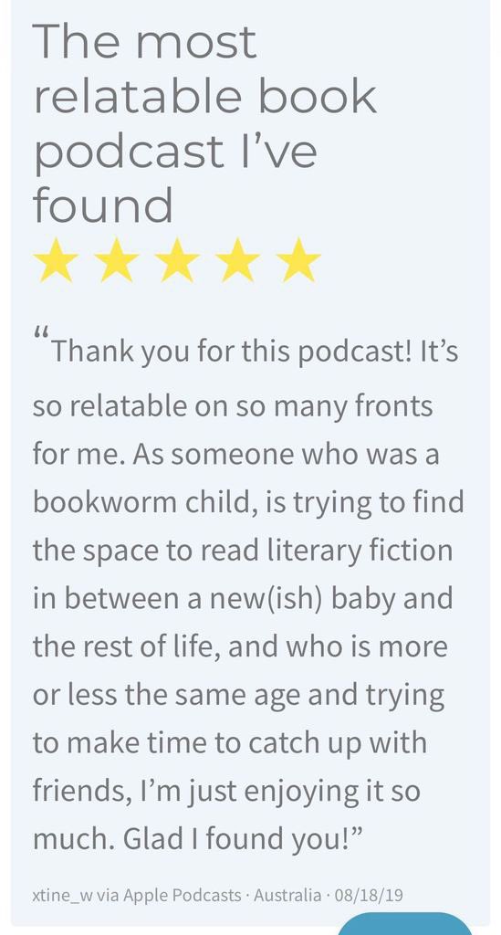 DearReaderFM's tweet image. Michael is setting down to edit the next episode. It should be out in a few days. But in the meantime, this five star review totally made our day! Much love! 📖 👫