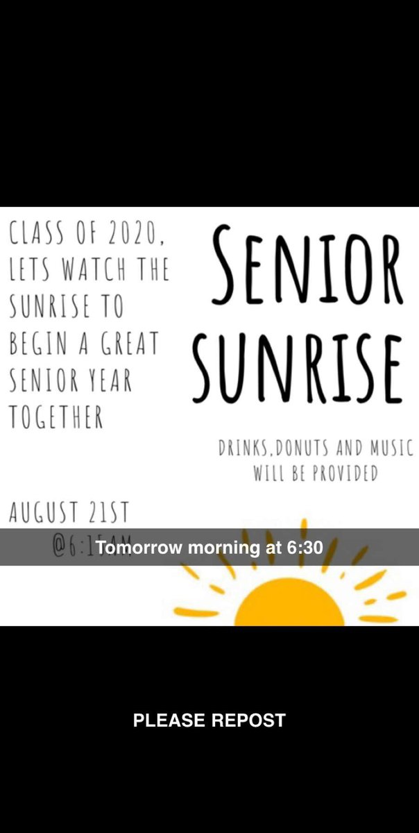 tomorrow at 6:30am 
Seniors it’s our last year ! Make every moment count :)