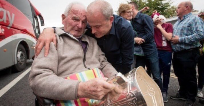 declanvarley's tweet photo. As Micheál Donoghue announces he is stepping down as Galway manager, let us remember what he created for this generation — a rare and wonderful All Ireland title. The humanity of his team and of Micheal himself will forever be etched into that 2017 triumph. @Galway_GAA https://t.co/wj7wHmx3TY