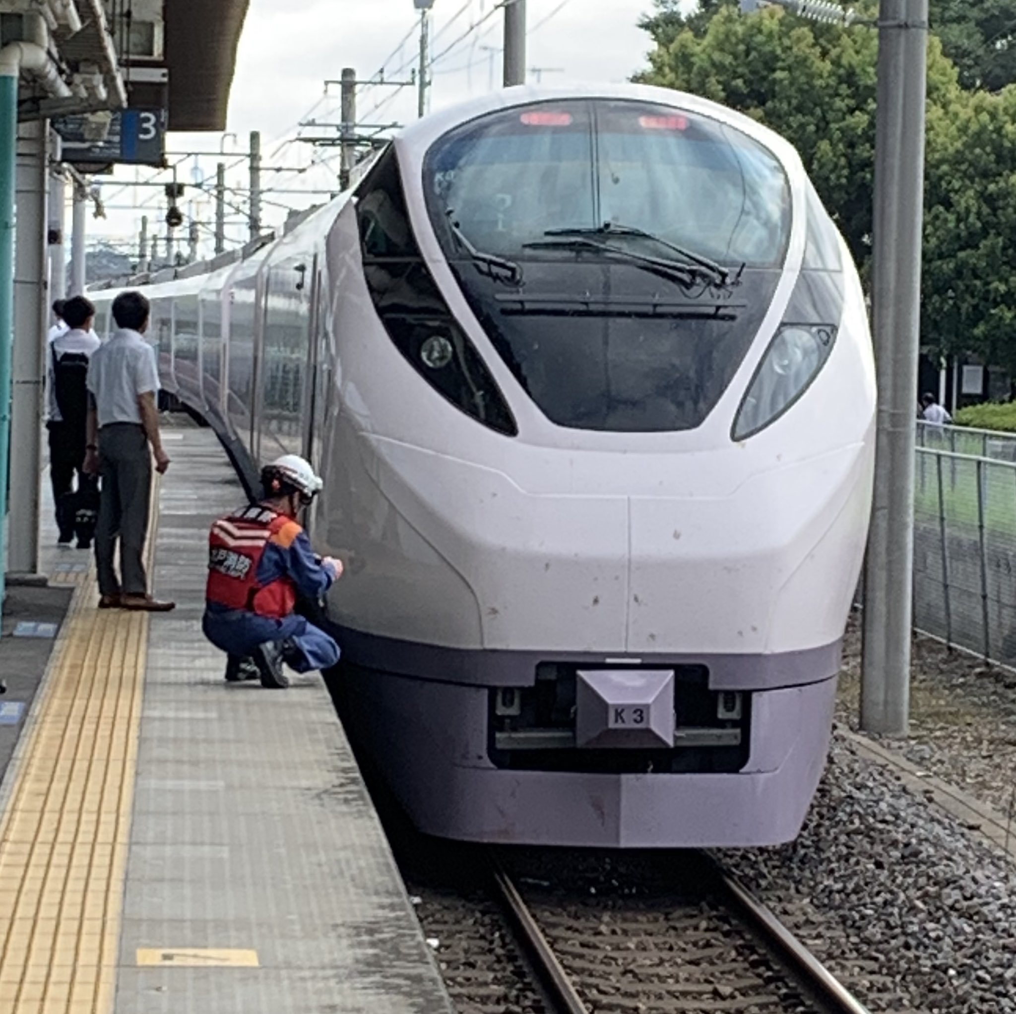 常磐線の内原駅で人身事故が起きた現場の画像