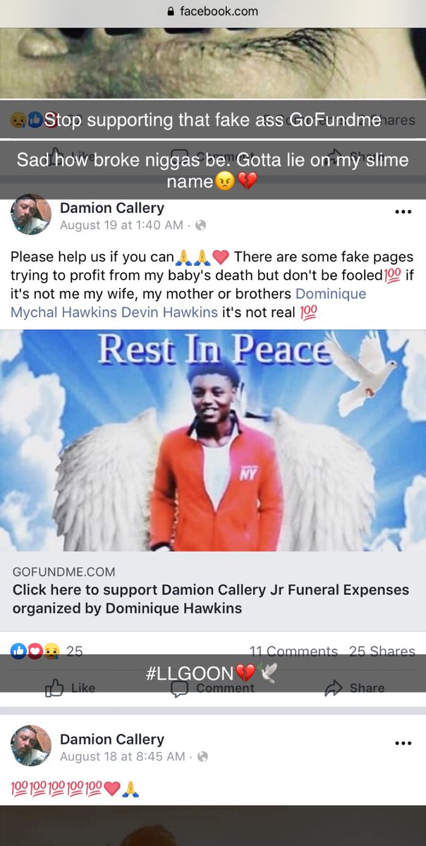 SparkyJay17's tweet photo. Stop Supporting that Fake ass Gofundme😠 #LLGOON🕊💔 https://t.co/Ah0IWXGMZe