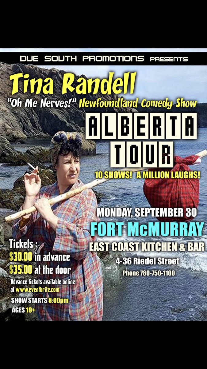 FORT MCMURRAY
East Coast Kitchen and Bar
September 30th! 
eventbrite.com/o/due-south-pr…