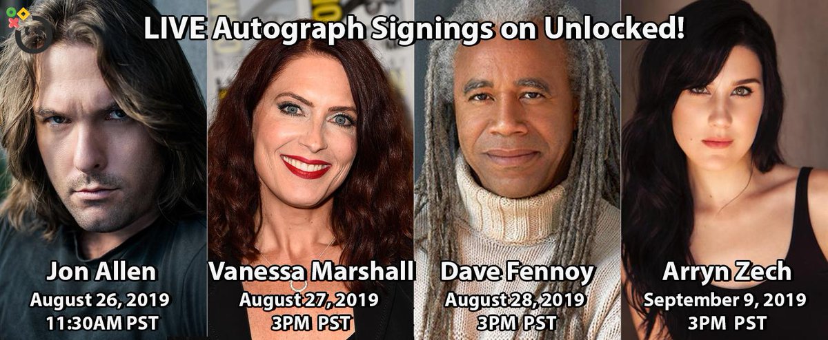 UnlockedLive's tweet photo. Check out our newest #Unlocked autograph sessions!🙌
Chat face-to-face with either @KingJonAllen, @vanmarshall, @DaveFennoy, or @ArrynZech as they sign an art print of your choice LIVE! 
Don't miss out! Reserve your spot(s) here: https://t.co/JCST0oBjQp https://t.co/7KKWYPsD9Q