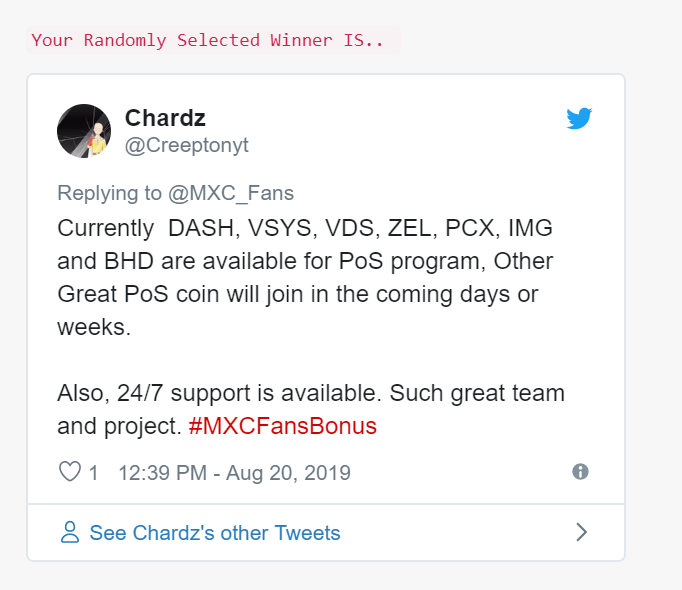 BroBean88's tweet photo. 🌠Winners Announcement🌠
🏮12 $USDT 🏮
@Creeptonyt @CDogzkie @sherdonic13
Congrats to all winners!!👏👏
PM @MXC_Fans to claim #rewards🎁
End time: 13:00 (UTC+8), August 22
#MXC_Fans #MXCPoSprogram #Airdrop #Bounty #Staking https://t.co/J2A74CD425