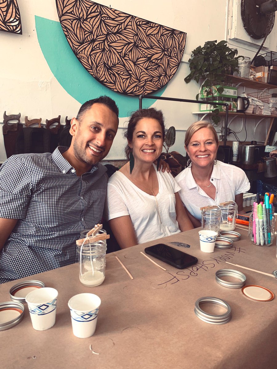 vikmediratta's tweet photo. Candle making. Crying laughter. High fives. Smiles. Oh, that’s Trailhead Marketing team bonding! @workshopsf . #teambonding #teamtrailhead #candelmaking https://t.co/TJsd3FvRZ5