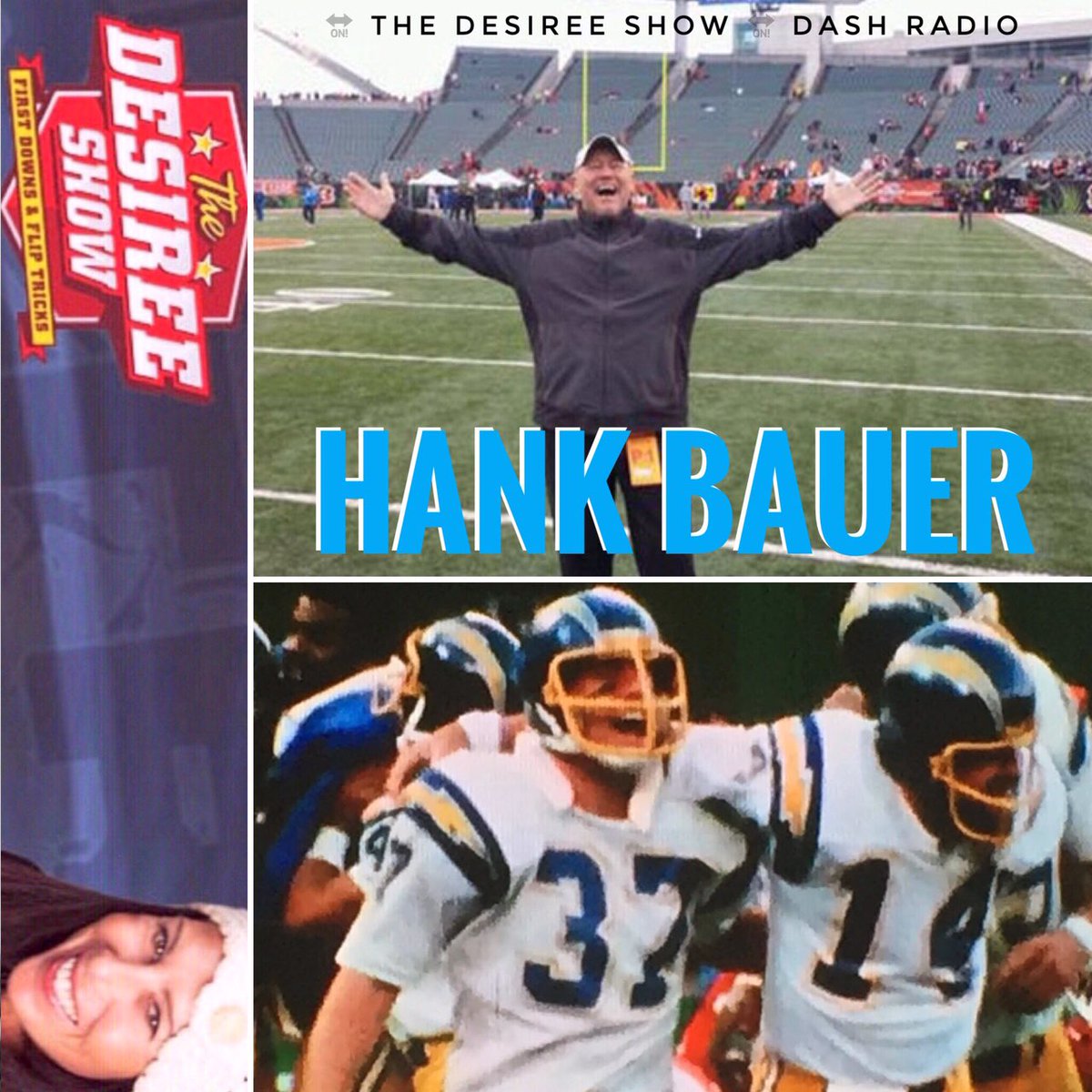 desiree_astorga's tweet photo. Thankful to welcome the 1 & only @hank_bauer
With 42 +years experience in the NFL; as player, coach, professional TV & Radio broadcaster and whom still holds NFL record-52 special teams tackles in 1981
Tune in tomorrow @TheDesiree_Show 🔛 @dash_radio 4-5 PM PST 👉🏽 #DashTalk https://t.co/bBeIZWRo8i