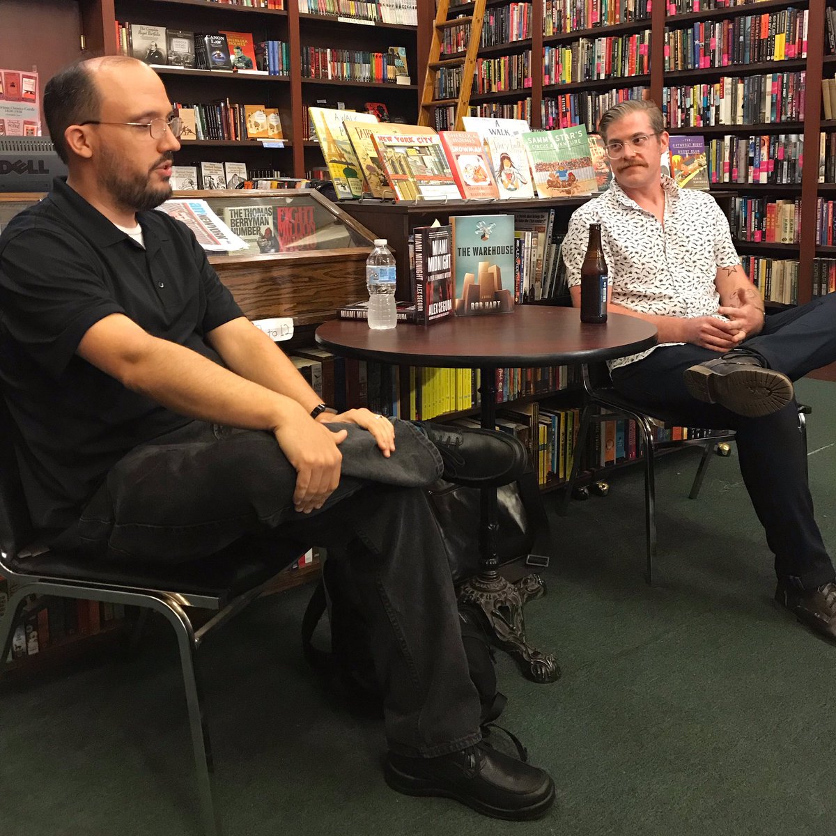 chrisalanjones's tweet photo. Alex (@alex_segura) & Rob (@robwhart) talking about #MiamiMidnight & #TheWarehouse at @TheMysterious https://t.co/oZKoo8s5r9