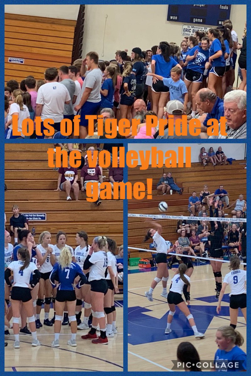 ReitzMemorial's tweet photo. Great home opener for volleyball tonight!  Proud of the lady Tigers efforts and the student section’s tiger pride! #WeAreReitzMemorial https://t.co/05A0S2iYsp