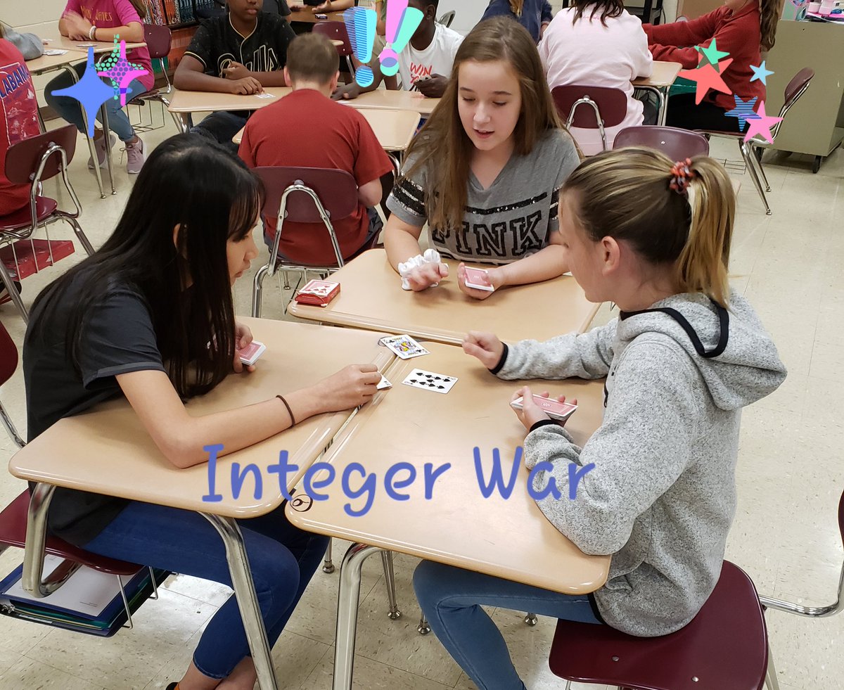math_tribe's tweet photo. Having math fun with some Integer War #mathrules #lovemyjob https://t.co/o6Hb5eUsdQ