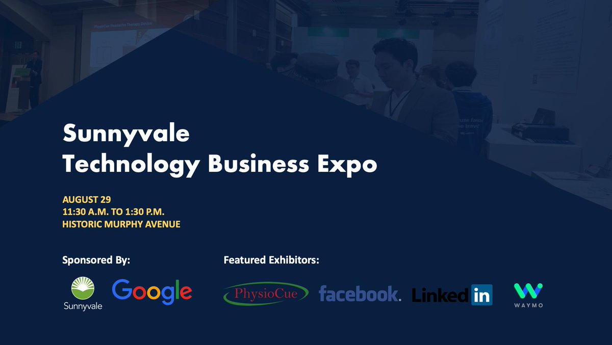 PhysioCue's tweet photo. PhysioCue is going to participate in Sunnyvale Technology Business Expo. Join us for the fourth annual Technology Business Expo and learn about our products!

Thursday, August 29, 2019
11:30 am - 1:30 pm
100 Block of Historic Murphy Avenue https://t.co/eW7eklamK8