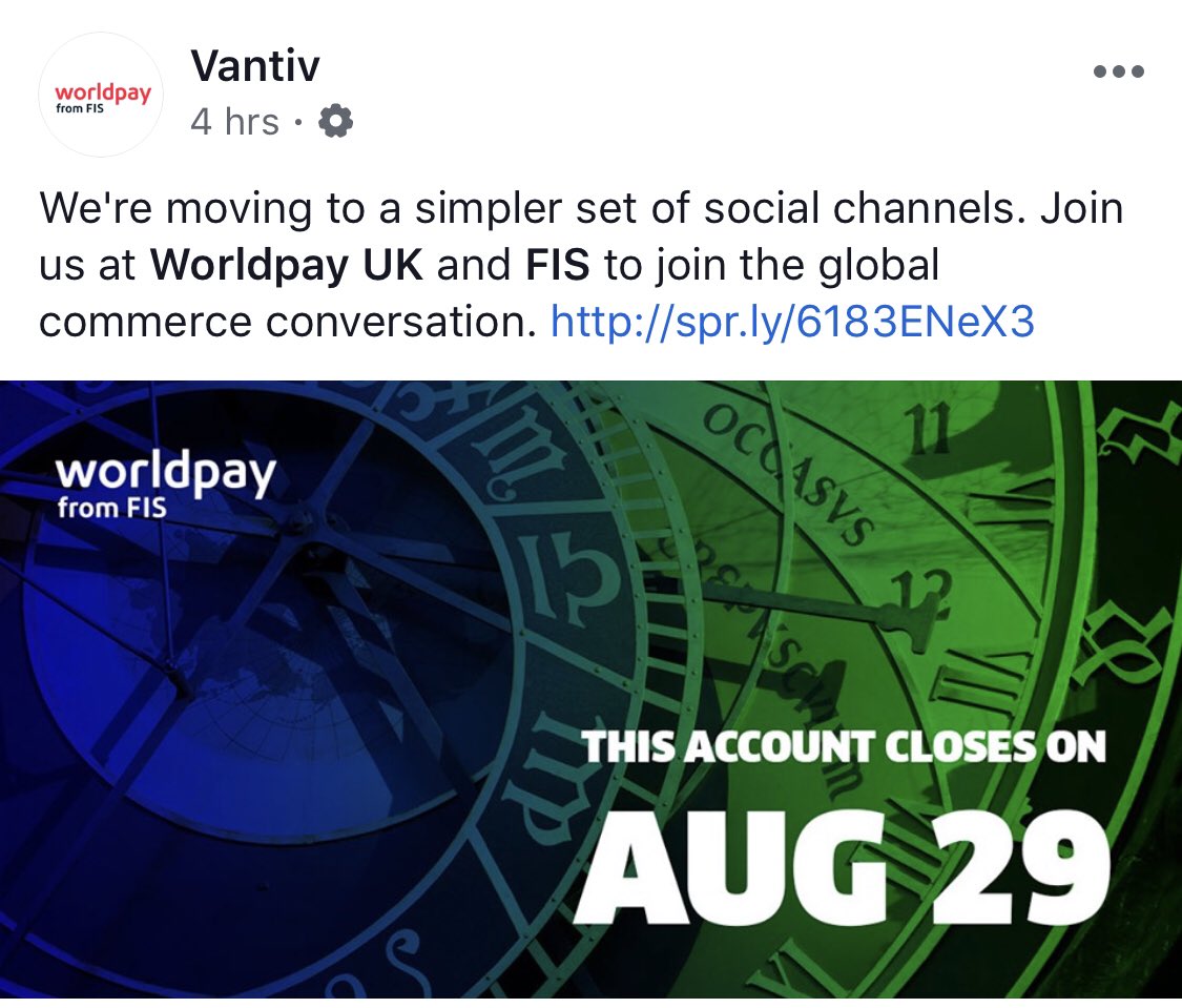 richardhdrake's tweet photo. Goodbye @Vantiv @Vantivip - hello @FISGlobal #WorldpayFromFIS #WeAreFIS #payments #PayFac #FinTech https://t.co/gkq4ZsdqaH