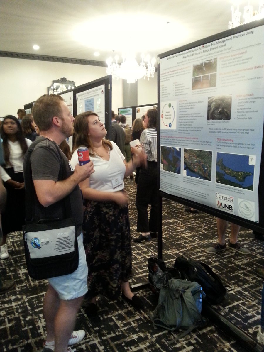 thislabmayfly's tweet photo. The lovely @MayflyShauna was also busy chatting with an #EcoEvoEnto2019 attendee when we swung by! Her poster presentation was all about her work assessing present and historical agricultural best management practices (using aquatic indicators) on PEI.

@CSEE_Meetings @CSEE_SCEE https://t.co/jGrSrp6a44
