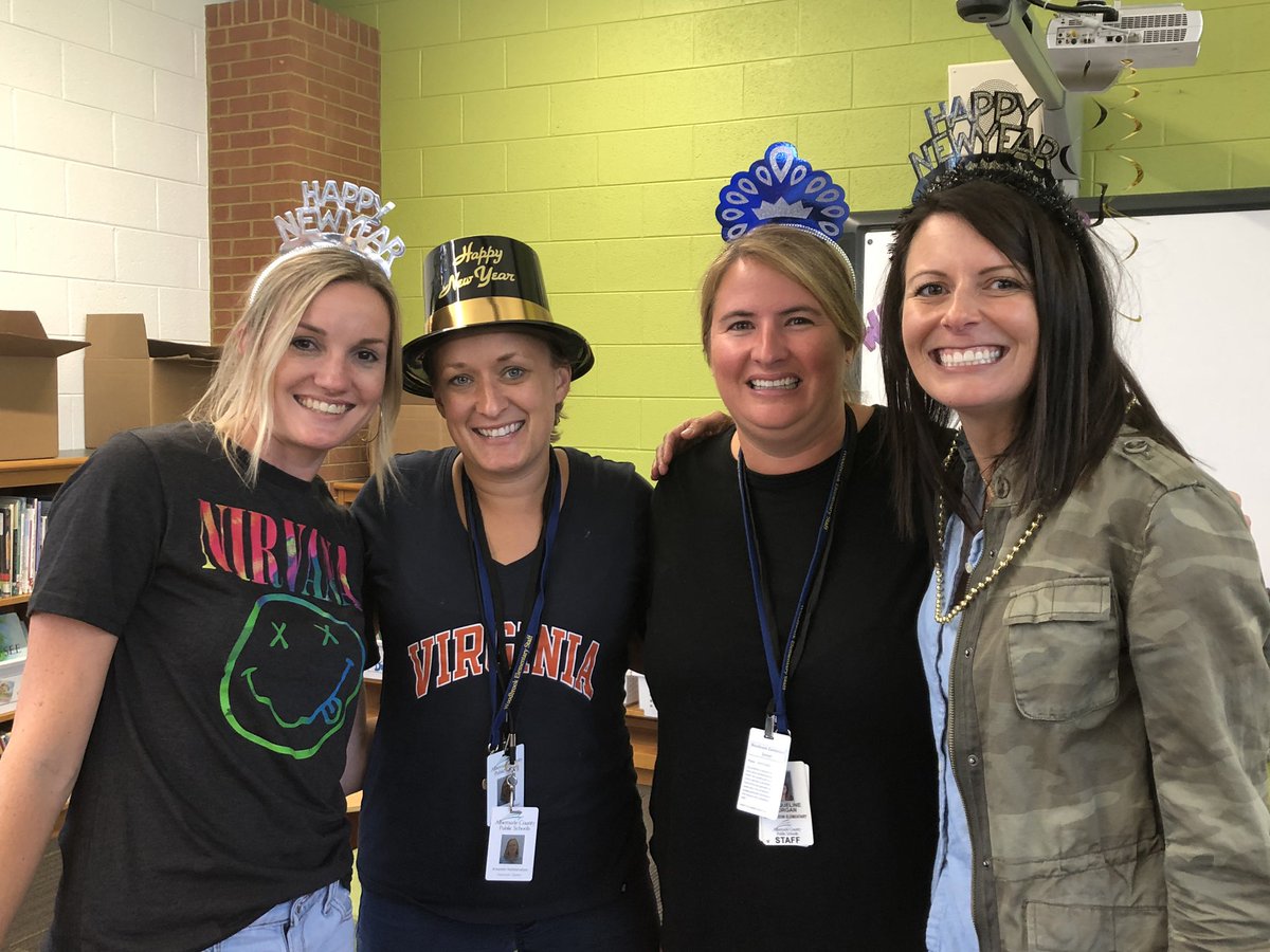 educateju's tweet photo. Countdown to a NEW YEAR! Thrilled to share this year with this wonderful crew. Cheers to a wonderful year. ❤️💥#cantwaitforkids #HappyNewYear @WESBearTracks @kristenmwilliam https://t.co/5JpEbaKaMy