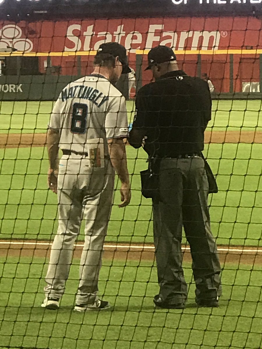 Alan Porter- YOU are the WORST umpire I have seen in a long time. Clearly you're taking $$ from <a href="/Marlins/">Miami Marlins</a>  and allowing their pitcher to hit our players and throwing our Mgr out of game! <a href="/Braves/">Atlanta Braves</a> #GetFined #DoYourJob #DICK