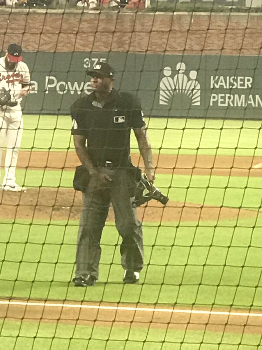 ENmusic's tweet photo. Alan Porter- YOU are the WORST umpire I have seen in a long time. Clearly you're taking $$ from @Marlins  and allowing their pitcher to hit our players and throwing our Mgr out of game! @Braves #GetFined #DoYourJob #DICK https://t.co/saRMwgP4zT