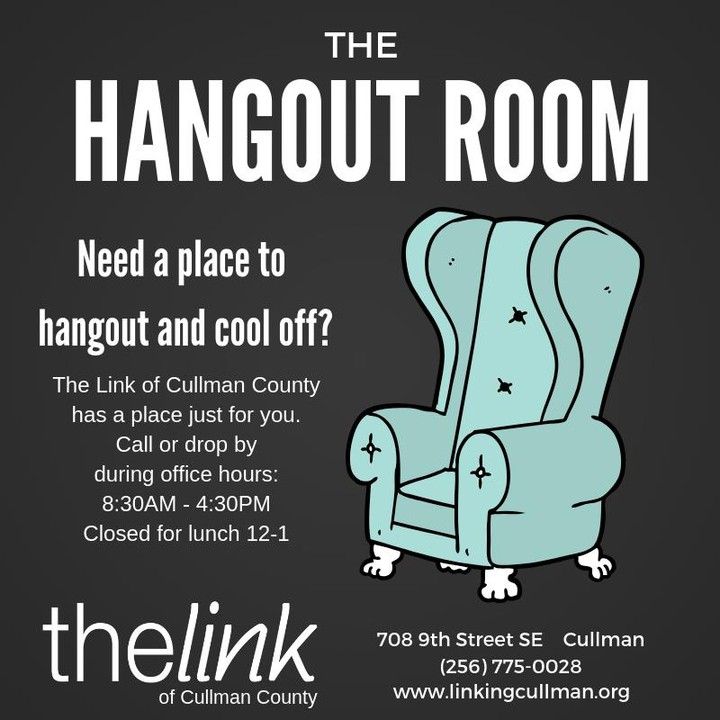 linkingcullman's tweet photo. Need a place to hang out and cool off?

Drop by The Link of Cullman County 
Monday thru Friday 
between 8:30 AM and 4:30 PM 
and you can stay warm in our Hangout Room. 

We always have fresh coffee and smiling faces.

#thelink #hangoutroom #Cullman #staycool https://t.co/JzzmDQZmYt