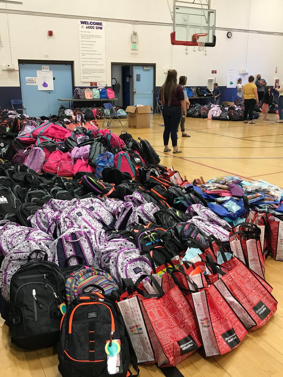 spokaneschools's tweet photo. Honored to be a part of the #Tools2Schools event in support of @CISspokane. Thanks to donations from the public and businesses, volunteers put together 2200 packs choc full of new school supplies, which will help students at 80 local schools! #spokind https://t.co/VXsf06m4i4