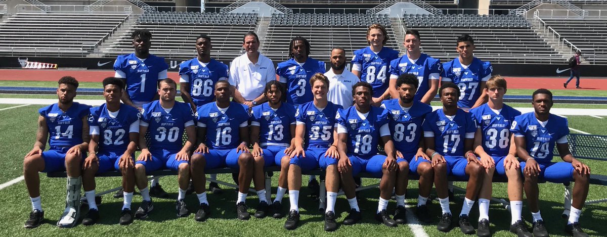 CoachRobIanello's tweet photo. 2019 ⁦@UBFootball⁩ WR group! Proud of these guys and look forward to all the great things they will do this fall! https://t.co/GN32lTLC2D