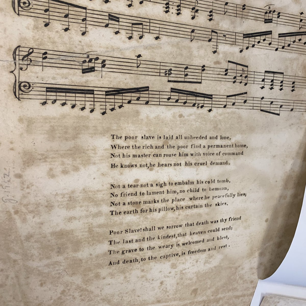 IHProgram's tweet photo. “The Grave of the Slave” by Francis Johnson. From @FreeLibrary. Zoom in to read the lyrics. https://t.co/j3RzUem1z3