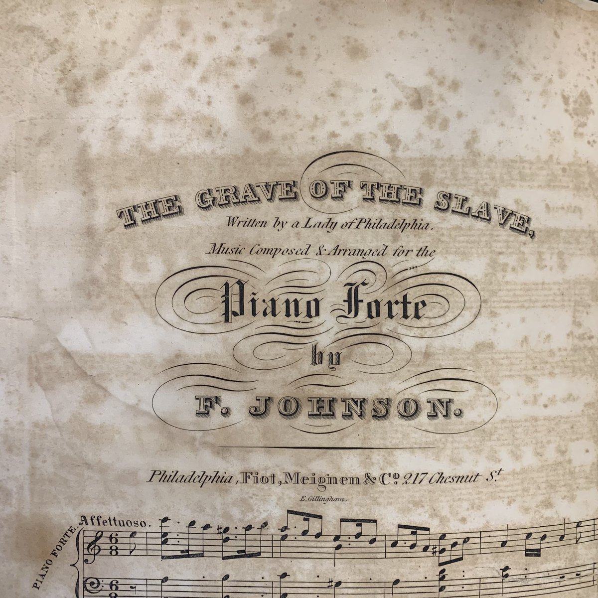 IHProgram's tweet photo. “The Grave of the Slave” by Francis Johnson. From @FreeLibrary. Zoom in to read the lyrics. https://t.co/j3RzUem1z3