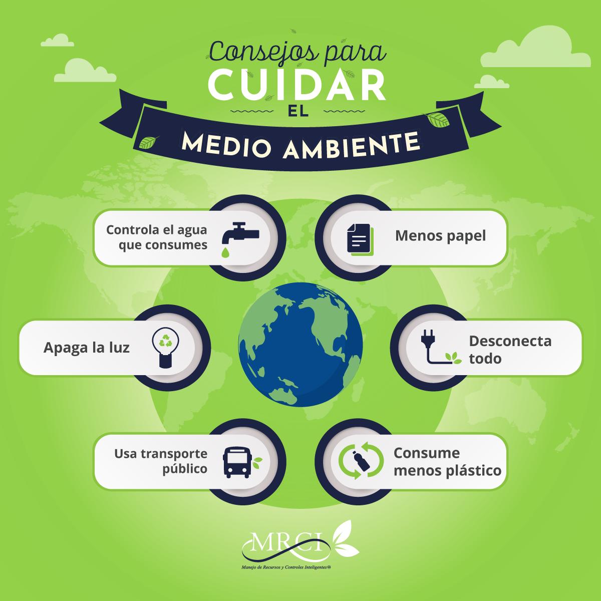 ¡Consejos para cuidar el #MedioAmbiente ! 🌳🐟

Recuerda que adoptar buenas prácticas ambientales motivará a los que te rodean a sumarse al reto💪🏼 y contribuir al medio ambiente. 🌎 

Motiva a otras personas a seguir estas acciones ☝️

♻️ #SomosMRCI #MRCI #CuidaElPlaneta