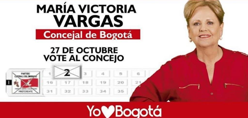 VargasSilvaMV's tweet photo. 🗣El 27 de octubre marca el #2 en el tarjetón para @ConcejoDeBogota por el @PartidoLiberal 🚩🚩Deseo seguir trabajando por #Bogotá.  #AmorEs construir ciudad juntos. 
#ConcejoBogotá #AmorEs #YoamoBogotá  #MaríaVictoriaVargasConcejal
#Elecciones2019
#LosEdilesDeMaríaVictoriaVargas https://t.co/cX9ObbwWxp