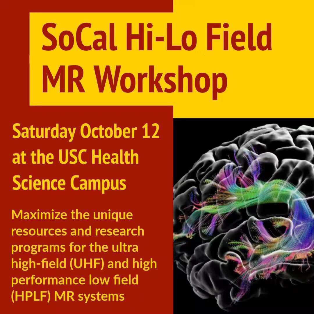 join us for this #workshop #USC #neuroimaging #brain #neuroscience #USCLONI #ultrahighfield #MRI #7Tesla #lowfieldMRI #socal #sciencetwitter 

loni.usc.edu/so-cal-high-low