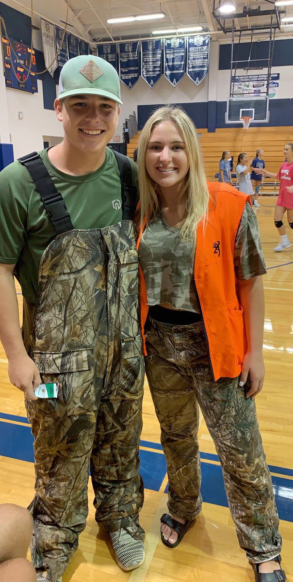 AHSPEPCLUB2020's tweet photo. LADY MARLINS WON THEIR FIRST GAME 3-0!!!! Sorry you can’t see us in these photos because we are camouflaged!!🍃🤠 https://t.co/dibGRSrYH9