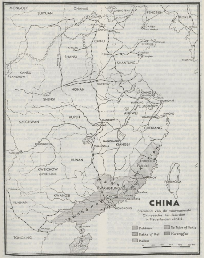 Kampung halaman orang Tionghoa di Hindia Belanda menurut Sensus (Volkstelling) 1930