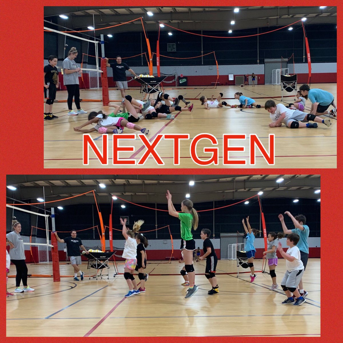 NEXTGEN tonight was loads of fun. Simon says is always a good time! 
Tomorrow the gym will be busy. Varsity Vibe, Middle School Vibe and Power Play for the grown ups. Register online now at ncelitevb.org