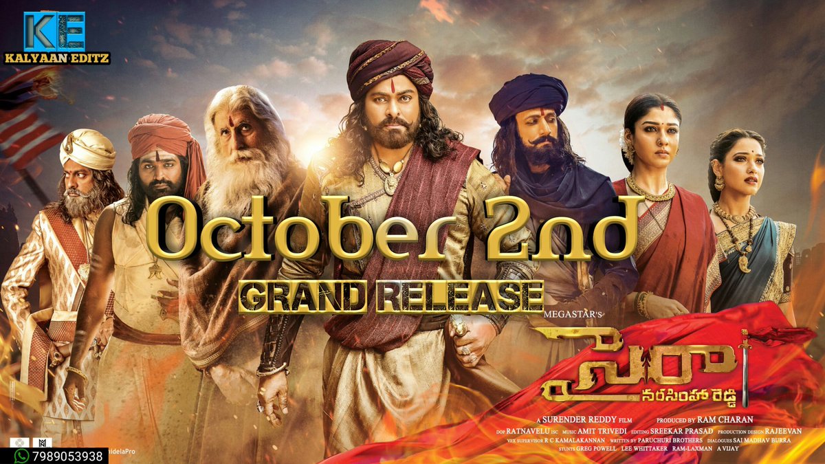 ManaStyleShow's tweet photo. @IAmVarunTej And #SyeRaaNarasimhaReddy All set to Grand Release .. Take a look .. and be subscribed to the page given in the link bellow and follow on Twitter .. For latest Updates .
https://t.co/gL5YGGXaaY
#SyeRaaTeaser #SyeRaaNarasimhaReddyTeaser #SyeRaaOnOct2nd #SyeRaa #SyeRaaMaking https://t.co/8yIakQkz7w