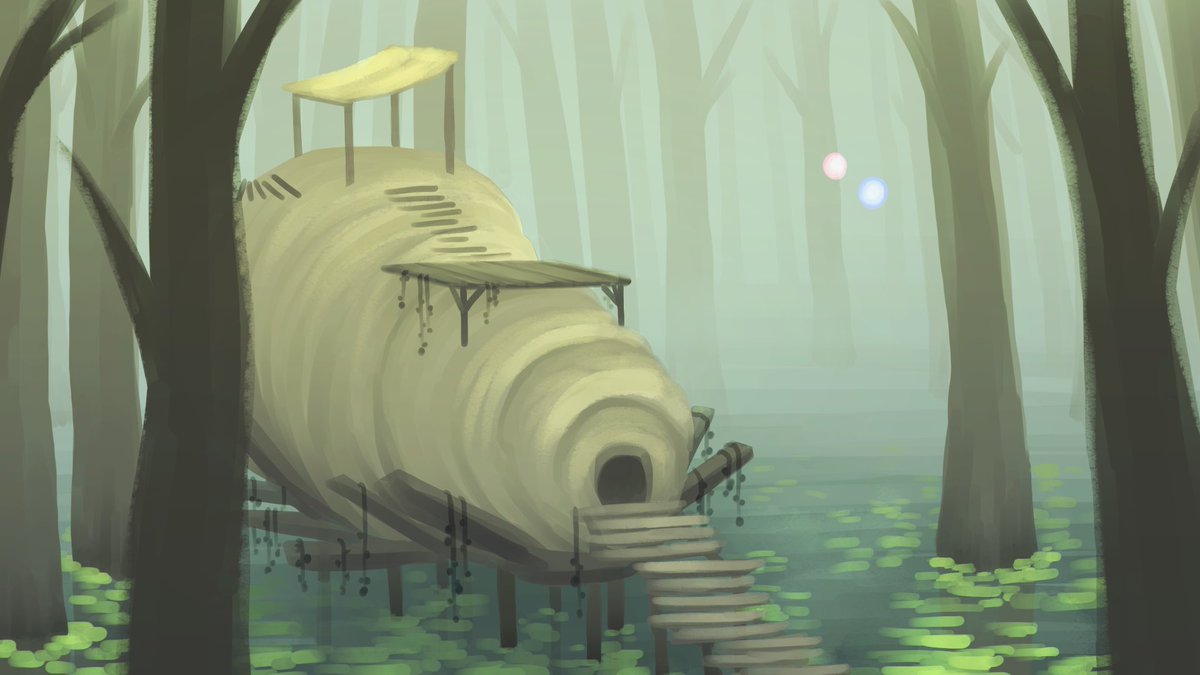 AllieDrakeArt's tweet photo. I haven't posted art in ages so here's a little concept sketch I did a while back for a certain fairy witch's swamp hut! @FaewoodGame https://t.co/LxoYen6qha