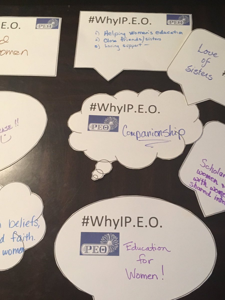 KathyKuddes's tweet photo. Look at what the Chapter IH, Allen, TX sisters said about why they P.E.O. @PEOSisterhood #WhyIP.E.O. https://t.co/7y7PcefH3Q