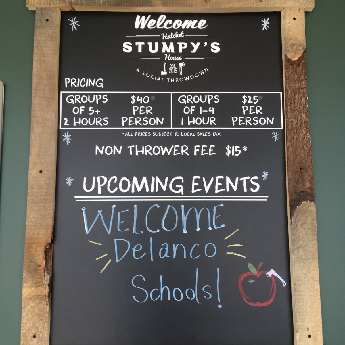 DelancoDragons's tweet photo. Delanco Admin/12-Month Team Day! Meeting -> Lunch -> Axe-Throwing! #DELANCO #TEAM #GrowthMindset #TeamBuilding #NBAD @MJPPrincipal @DelancoCurr https://t.co/V8Q5mIZsAV