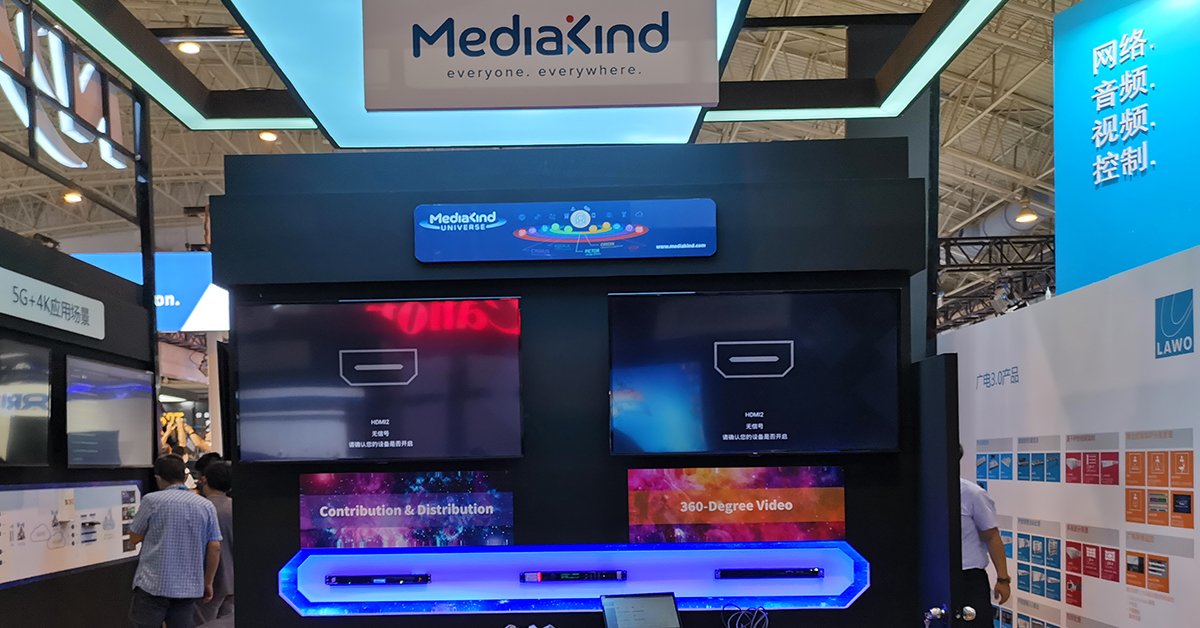 Media_Kind's tweet photo. #BIRTV Day two @BIRTV 2019 @Media_Kind and partners are ready to go! Meet us at #8A02 for a demo on #4K Contribution & Distribution, and #360VR, and #8B07 for a demo on Contribution & Distribution, #4K/#UHD, and #AVS2. #Beijing #BIRTV #MKBITRVDay2 https://t.co/r7DMDqaKpq