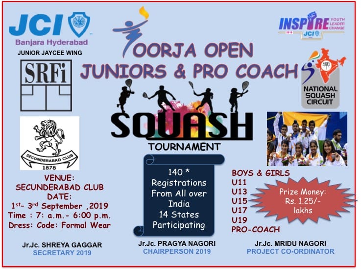 pragyaanagori's tweet photo. https://t.co/TUQO22Mvkg

#1st time ever in our #twincities that there are 140 registrations from all over India (14 states participating)
Also for the 
#1st time ever a #teengroup is organising it at this level
&amp; 
the #1stime ever National Circuit Squash Tournament by @JCIIndia https://t.co/HHbHvo0bHa