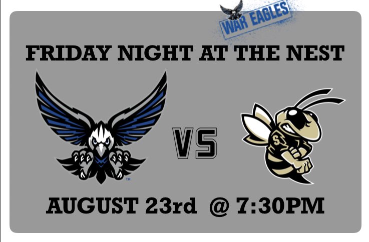 sofofootball's tweet photo. War Eagles vs. Sprayberry @ The Nest! 
Skip the lines &amp; get your tickets at https://t.co/vXOwgPIBPr @SouthForsythHS @KeithGravitt @SFHS_Football @thesofomob #GoSouth https://t.co/l5Vs2aa05E
