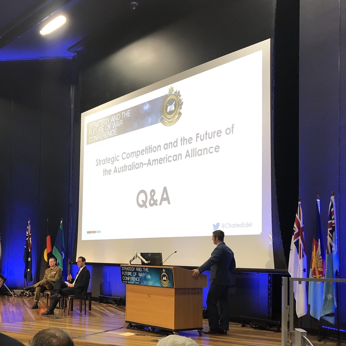 damienwoolfe's tweet image. Great way to start the @ADC_Australia Strategy &amp;amp; the Future of War Conference with keynote speaker @CharlesEdel  #forthefuturewelearn