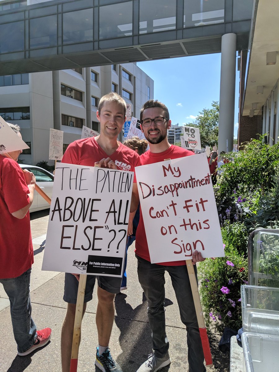 mayouduluth's tweet photo. Proud to stand in solidarity with our local nurses on the informational picket line today! Nurses support us, so we support them! #MNA #mightymightynurses https://t.co/KjJys2fWS6