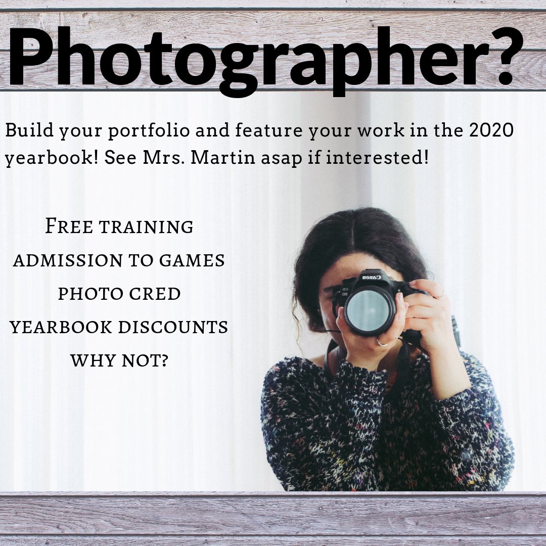yearbooklchs's tweet photo. If you love photography, we need you! This book is going to be ahhhmazzing, &amp; you’re going to want your pics in it! Come, let us show you our ideas! https://t.co/Mx5aiTYHTD