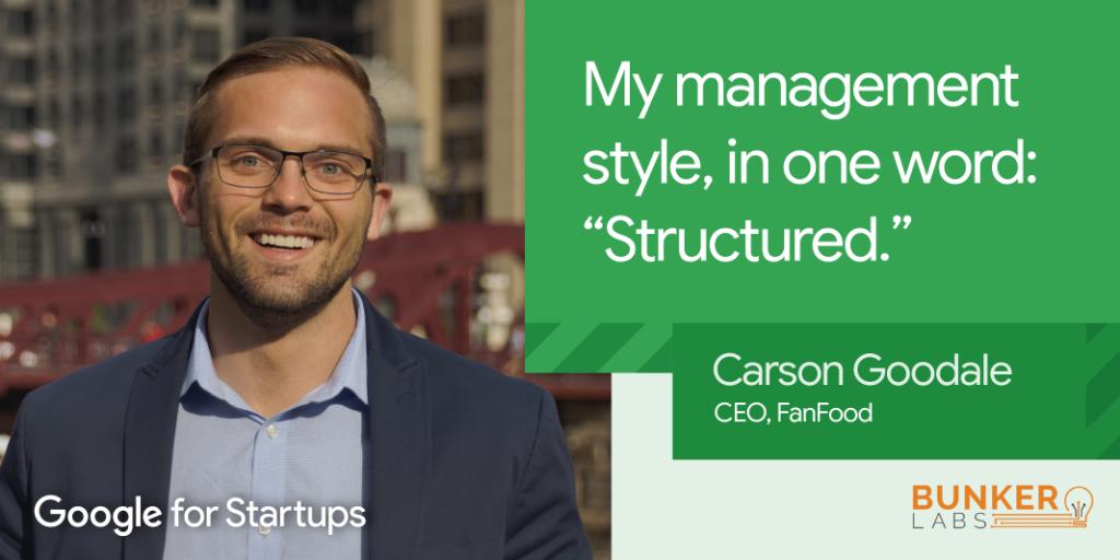 GoogleStartups's tweet photo. Carson manages his #startup @fanfoodondemand with discipline and effective communication—skills learned in the #military. With support from @TheBunkerLabs, he was able to take it to the next level. What’s your management style? https://t.co/NBxGUmKmcI