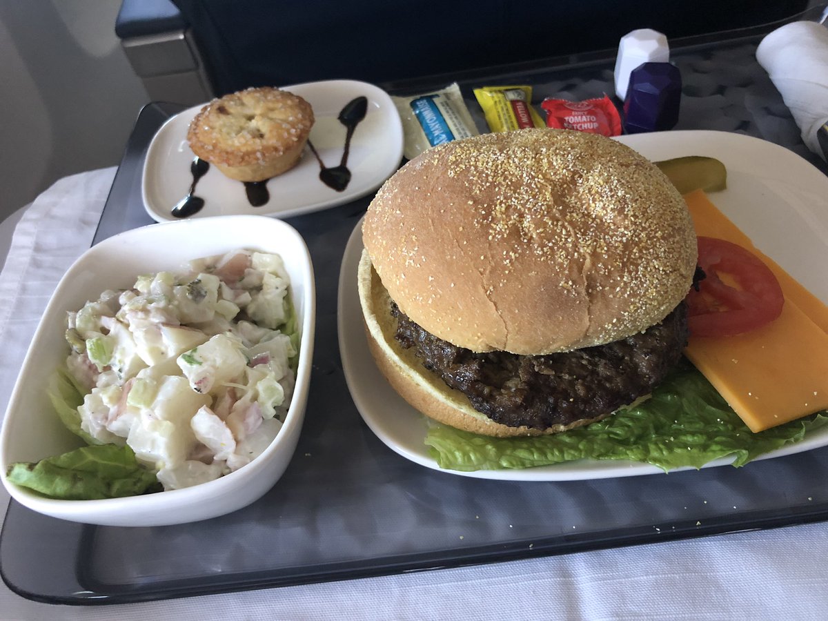 Schnell_Auto's tweet photo. This is an “airplane food” hamburger — served on DL1920 today — and it was delicious! Way to go @Delta #notsoggy #hotmeat #keepitup #FirstClass https://t.co/EpZ0vbNfYs