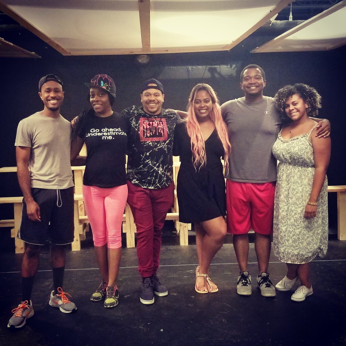 WardellJClark's tweet photo. I get to make art with these folx. How lucky am I?! Rounding out week 2 of rehearsals before our playwright joins us this weekend. This show is gonna be ๐ฅ๐ฅ๐ฅ||
#HisShadow #WorldPremiere #GameDay #BlackLivesMatter #BlackExcellence #ArtsandActivism https://t.co/1aAt4xg2Ax