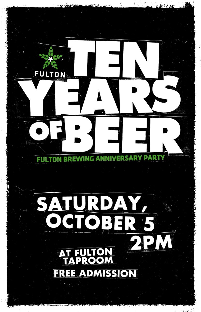 fultonbeer's tweet photo. Well, you only turn 10yro once...so you better celebrate it right?
https://t.co/jcx7rRVx6I
#HappyBirthdayToUs #10YearsOfBeer #CraftingTheExtraordinarySince2009 #DoesAnyoneReadHashtagsAnymore https://t.co/E1ohBBIqyI