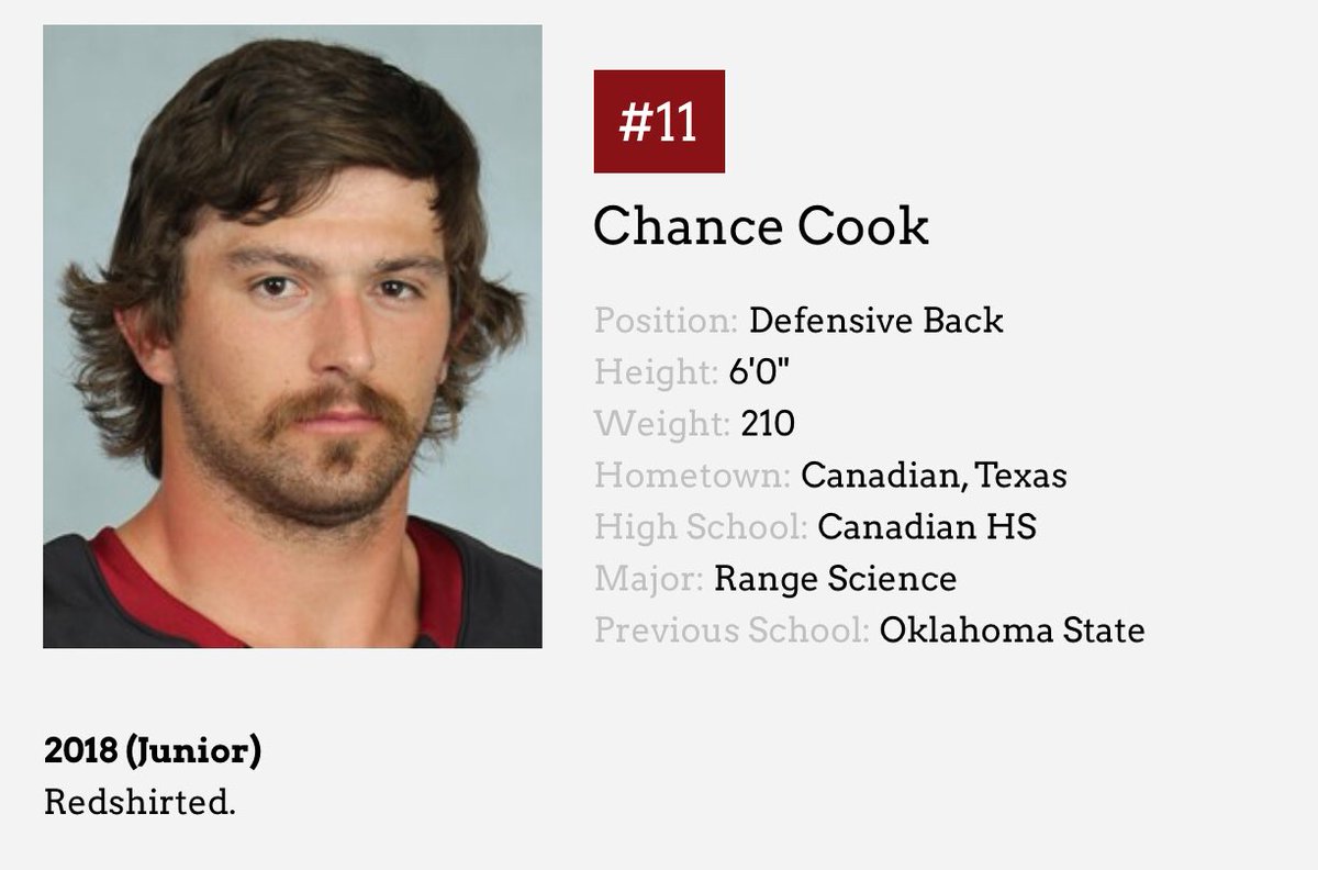 nmsugoaggies's tweet photo. 11 Days till Aggie Football #11 6’ 210lb DB from Canadian HS in Canadian, TX and Oklahoma St. @chancecook11 Chance is a great addition to the NMSU secondary! His Twitter header picture says it all, go get em! We are lucky to have this kid. #2019AggieDefense https://t.co/T0AZgeiJRQ