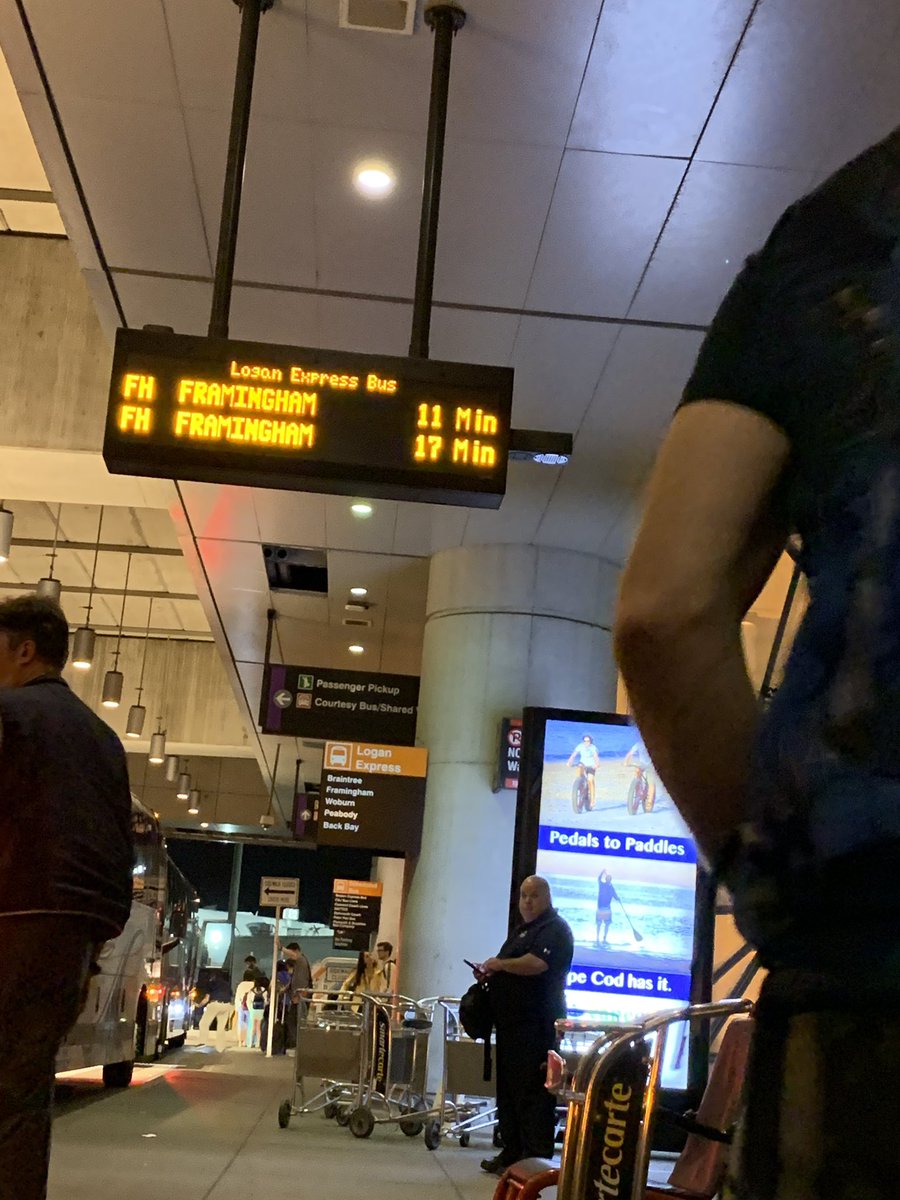 kristinsb's tweet photo. Weโve been waiting 40 minutes for a @Massport #loganexpress bus that was supposed to be here 11 minutes ago. Missing European mass transit already. #nevergettinghome https://t.co/cptlak8Wtk